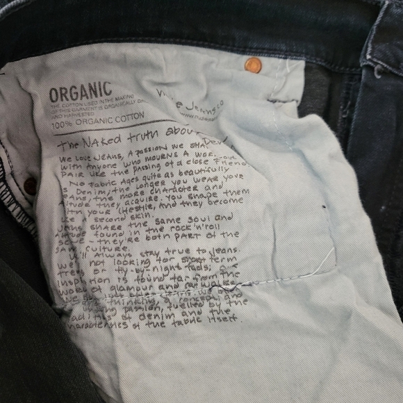 Nudie Jeans Dark Wash Organic Cotton Mens Slim Thin Finn Denim Jeans - Picture 16 of 16